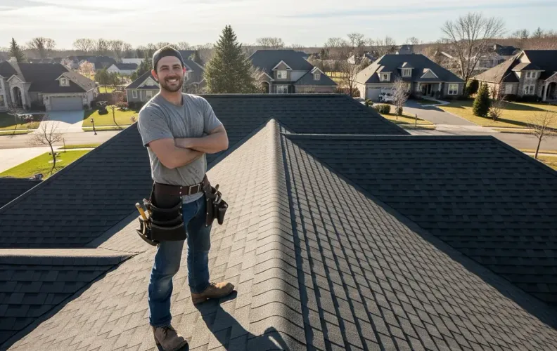 Best Johns Creek Roofer team completing a residential roof replacement project in Johns Creek, GA